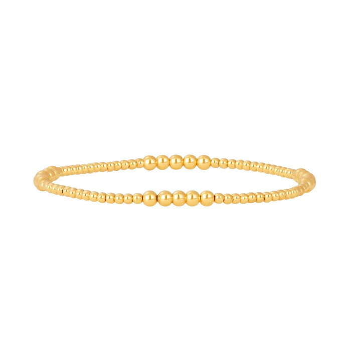 Karen Lazar 2MM & 3MM Pattern Signature Bracelet - Yellow Gold