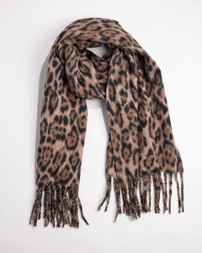 Hat Attack Leopard Scarf - Natural Combo