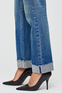 Moussy Hopewell Selvedge Straight - Dark Blue