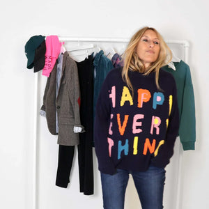 Kerri Rosenthal Boyfriend Happy Everything Sweater - Indigo