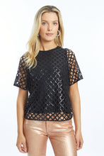 Load image into Gallery viewer, Caballero Carmen Black Openwork Sequin Top - Black