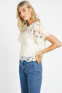 Caballero Carmen Lace Top - Ivory