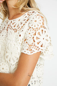 Caballero Carmen Lace Top - Ivory