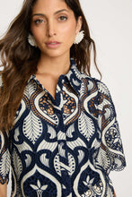 Load image into Gallery viewer, Caballero Tay Top - Navy/Cream Lace