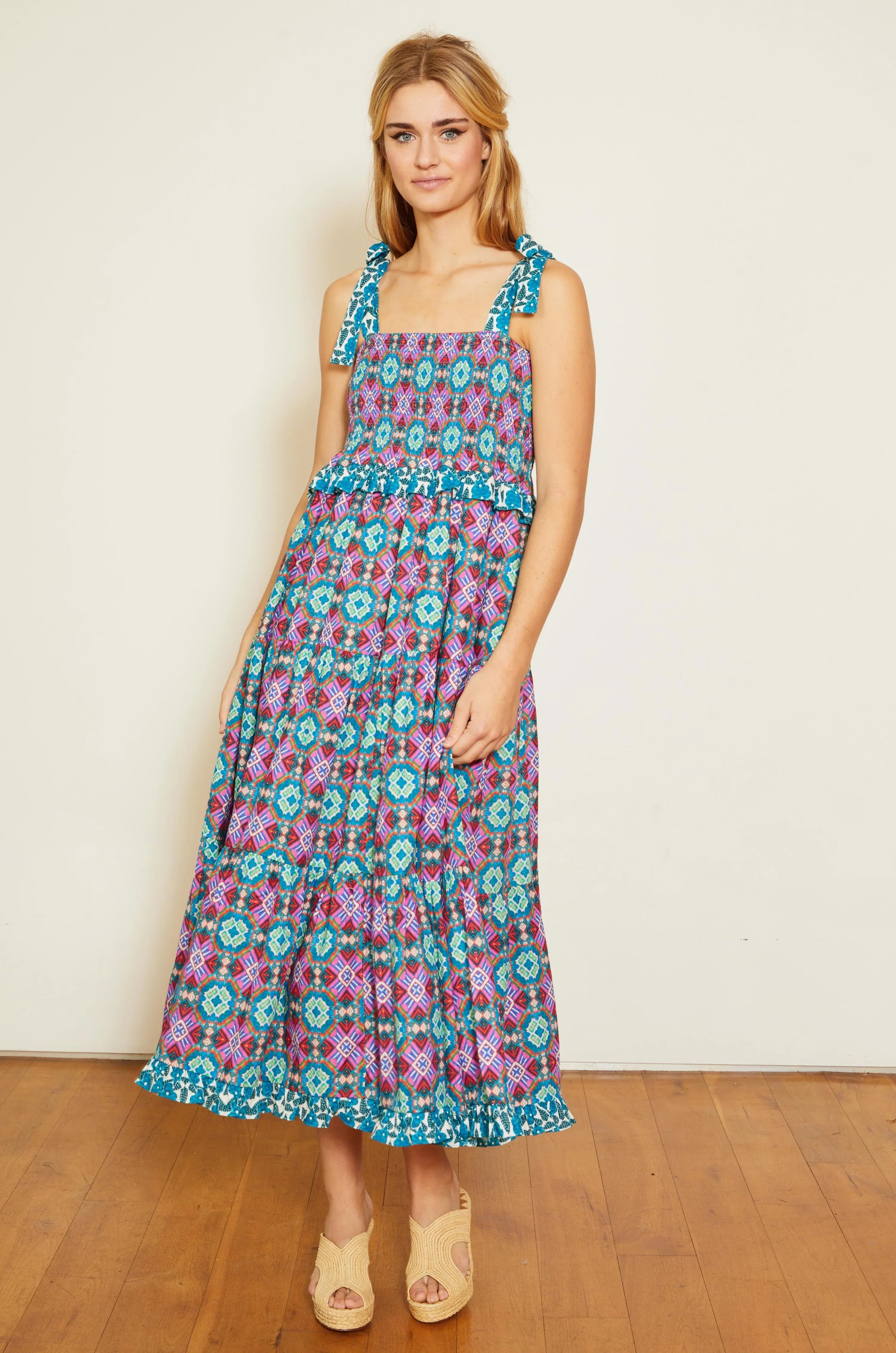 Caballero Delphine Kaleidoscope Batik Dress Luck Lafayette