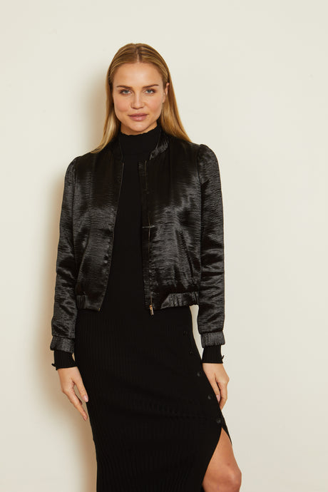 Caballero Lily Woven Jacket - Black Shiny