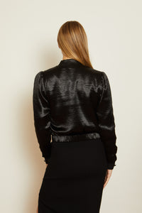 Caballero Lily Woven Jacket - Black Shiny