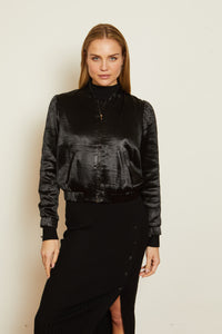 Caballero Lily Woven Jacket - Black Shiny