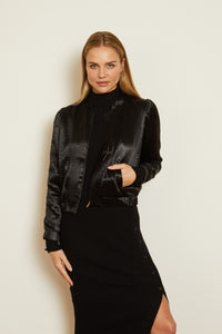 Caballero Lily Woven Jacket - Black Shiny