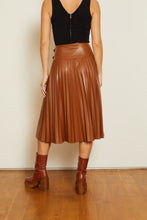 Load image into Gallery viewer, Caballero Hendrix Vegan Leather Skirt - Tobacco