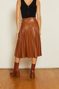 Caballero Hendrix Vegan Leather Skirt - Tobacco