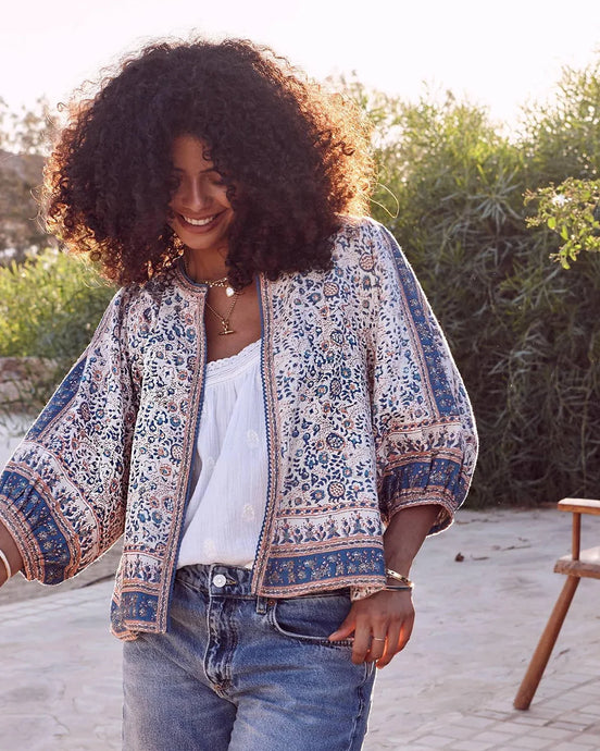M.A.B.E. Cass Print Jacket - Navy
