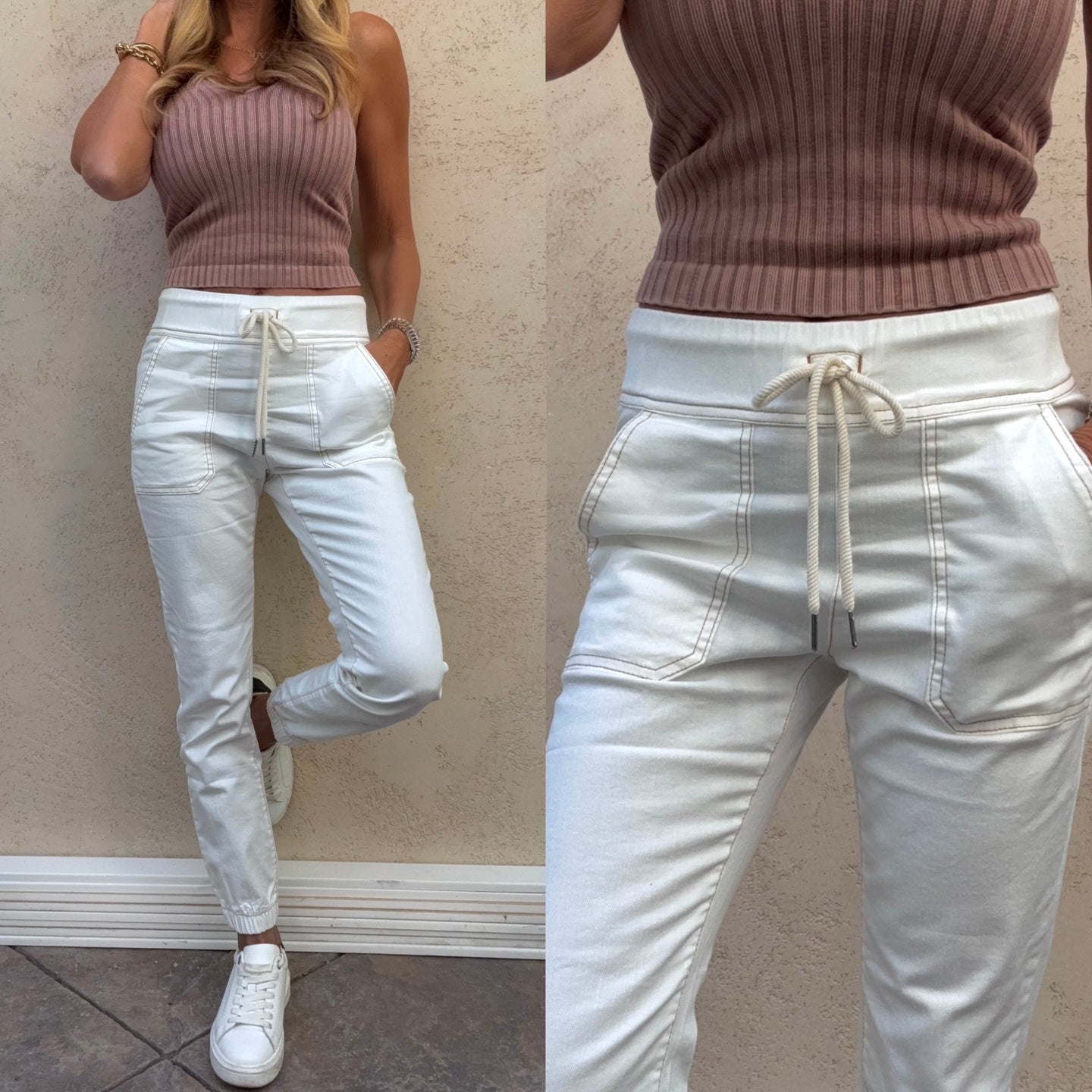 Flog Tali Jogger - Ivory Denim