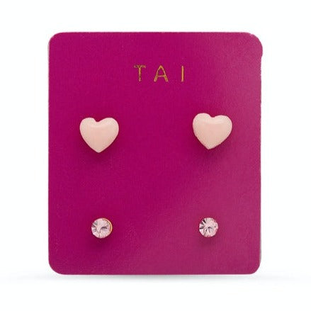 Tai Heart Stud Set - 2 Colors