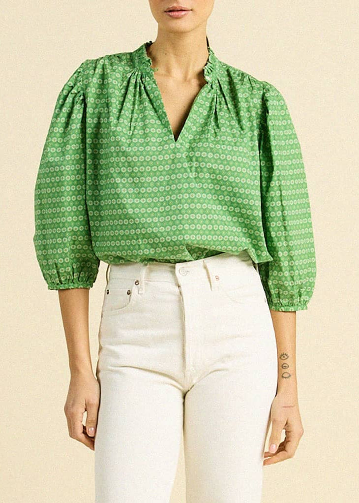 Trovata Orly Blouse - Green Medallion