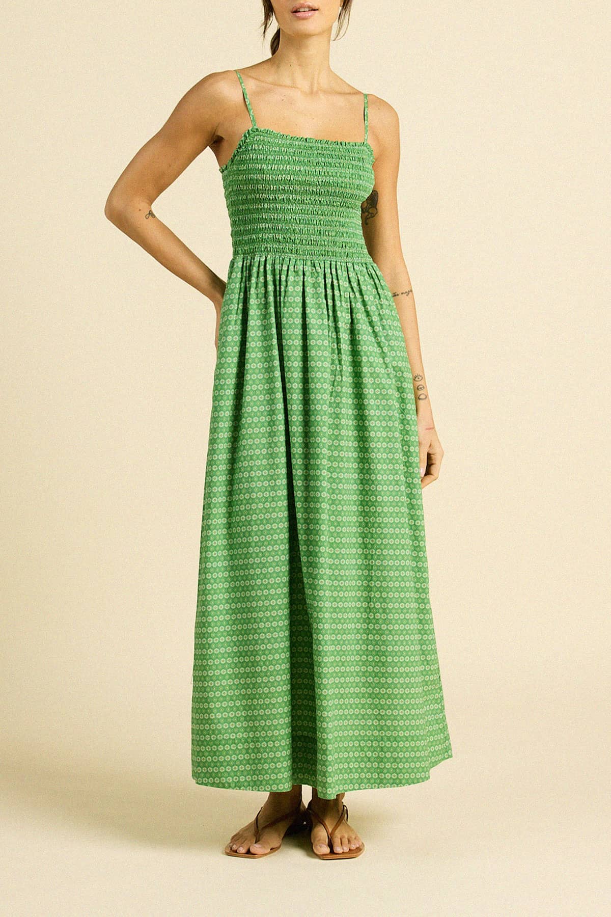 Trovata Carmen Dress - Green Medallion