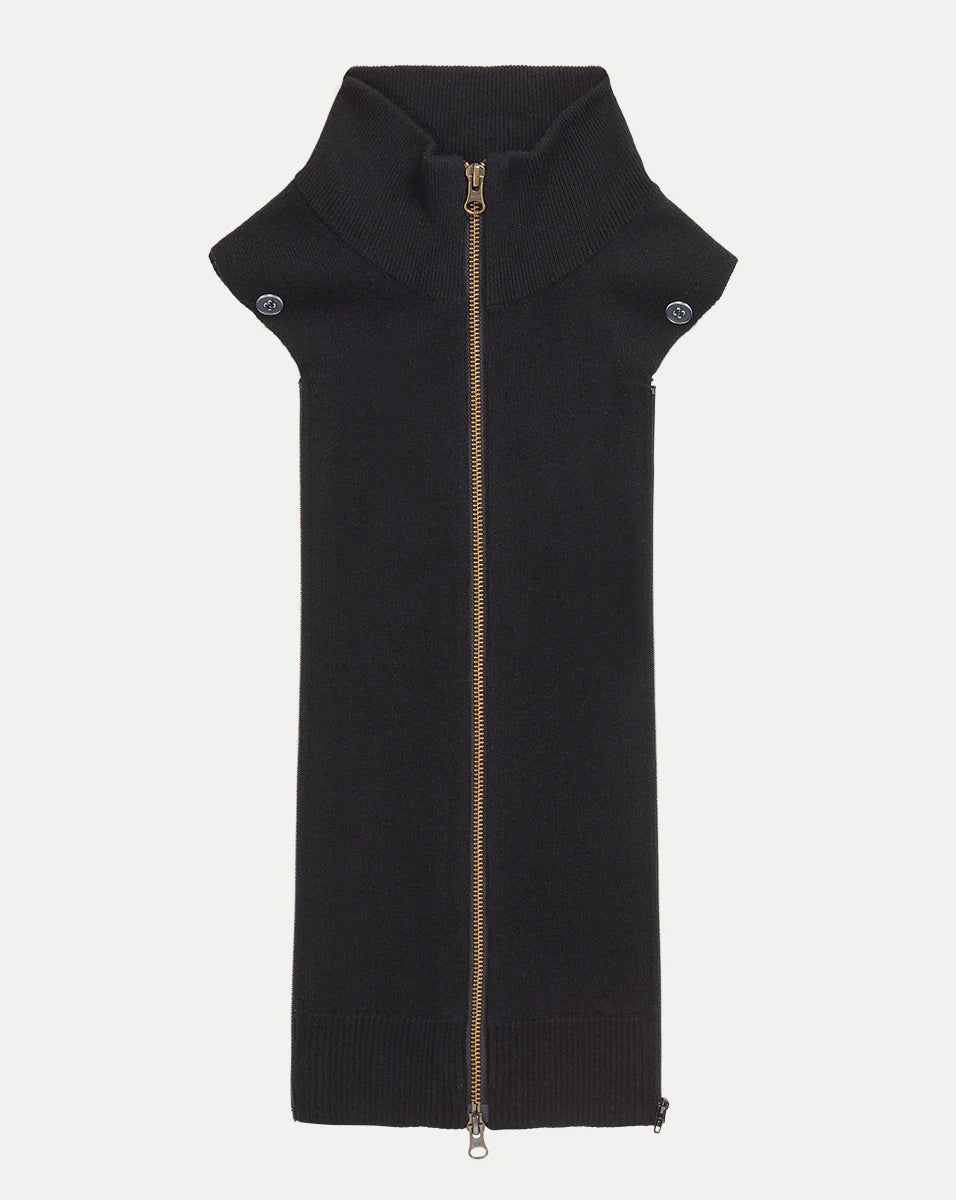 Veronica Beard Uptown Cashmere Dickey - Black Zippered