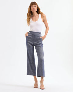 Veronica Beard Aubrie Linen Pant - Blue Melange