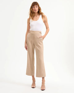 Veronica Beard Aubrie Linen Pant - Khaki Melange