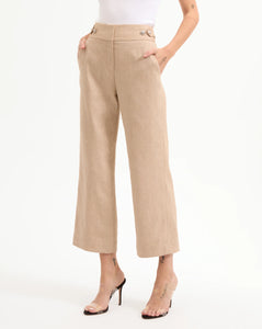 Veronica Beard Aubrie Linen Pant - Khaki Melange