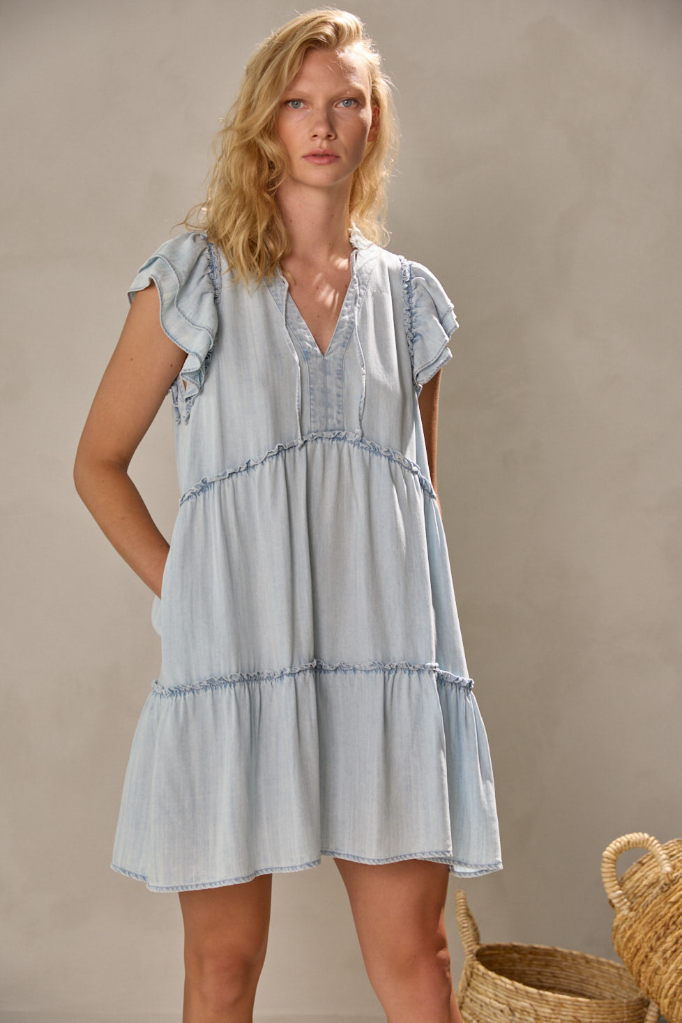 Melissa Nepton Corina Dress - Light Denim Blue