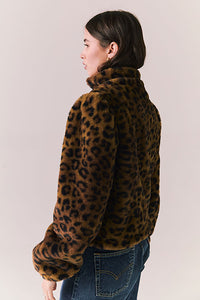 Chaser Faux Fur Puff Sleeve Jacket - Leopard Love