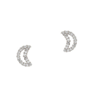 Tai Pave CZ Moon Stud Earrings - 3 Colors