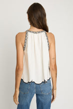 Load image into Gallery viewer, Caballero Hadley Top - White/Black Embroidery