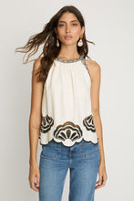 Load image into Gallery viewer, Caballero Hadley Top - White/Black Embroidery