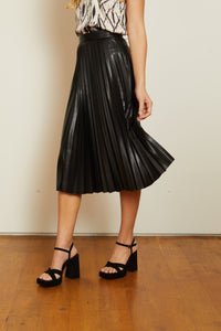 Caballero Annette Skirt - Black Vegan Leather