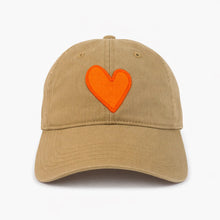 Load image into Gallery viewer, Kerri Rosenthal KR Imperfect Heart Hat - Camel/Orange