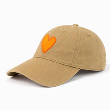 Load image into Gallery viewer, Kerri Rosenthal KR Imperfect Heart Hat - Camel/Orange