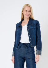 Load image into Gallery viewer, Marrakech Charleston Denim Frayed Edge Corset Jacket - Dark Wash