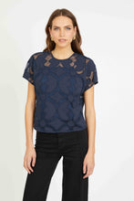 Load image into Gallery viewer, Caballero Carmen Top - Navy Lace