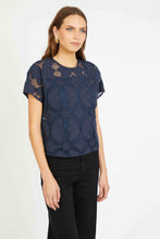 Load image into Gallery viewer, Caballero Carmen Top - Navy Lace