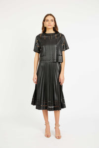 Caballero Alana Skirt - Black Vegan Leather