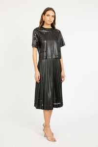 Caballero Anisa Top - Black Vegan Leather