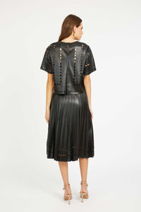 Caballero Anisa Top - Black Vegan Leather