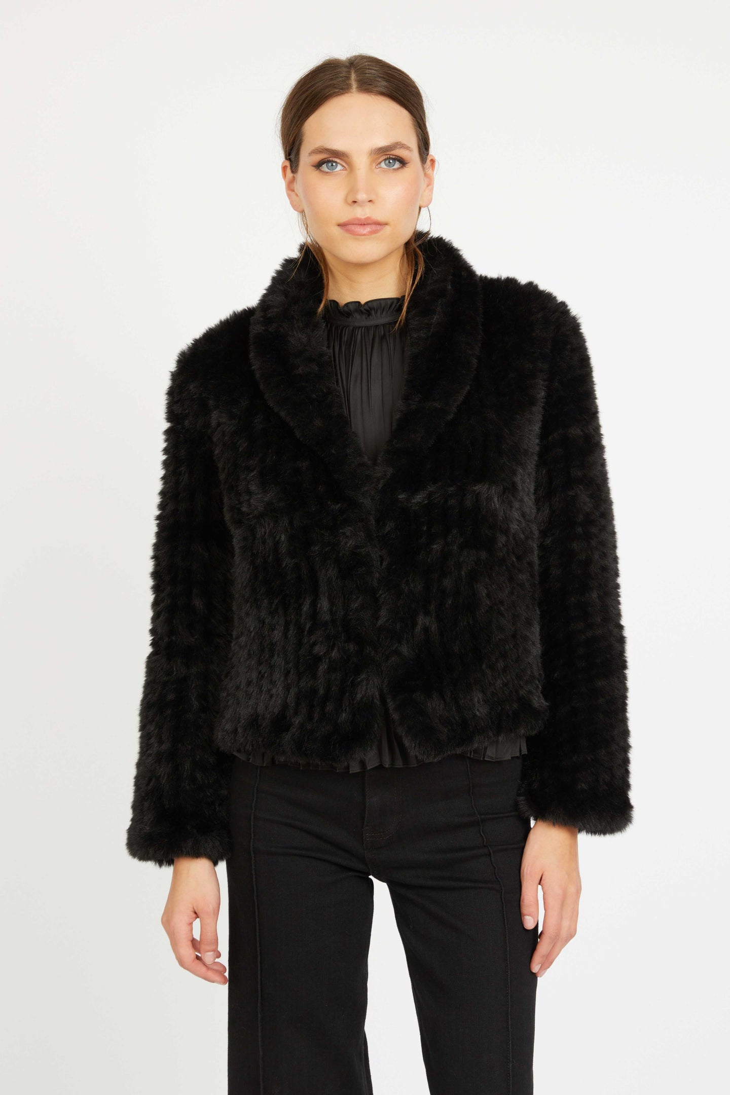 Caballero Ivanna Jacket - Black Faux Fur