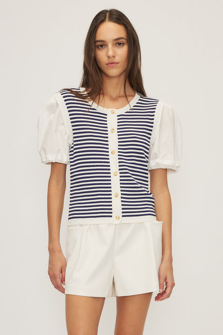 Melissa Nepton Daisy Top - Navy Stripe