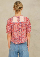 Load image into Gallery viewer, M.A.B.E. Della Short Sleeve Top - Red/Navy
