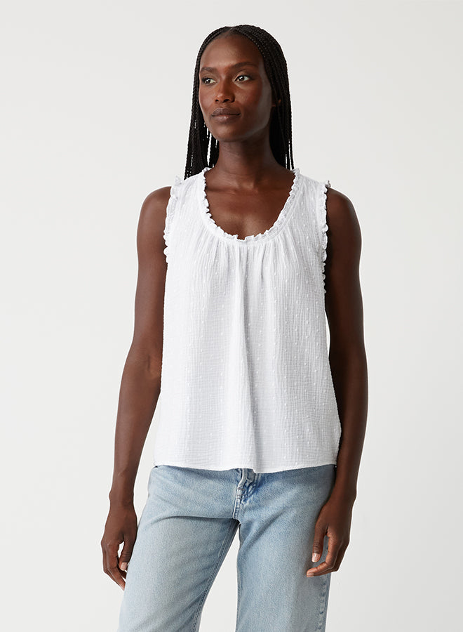 Michael Stars Devon Scoop Neck Tank - White