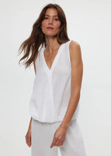 Load image into Gallery viewer, Michael Stars Kate Gauze Surplice Tank - White