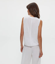 Load image into Gallery viewer, Michael Stars Kate Gauze Surplice Tank - White