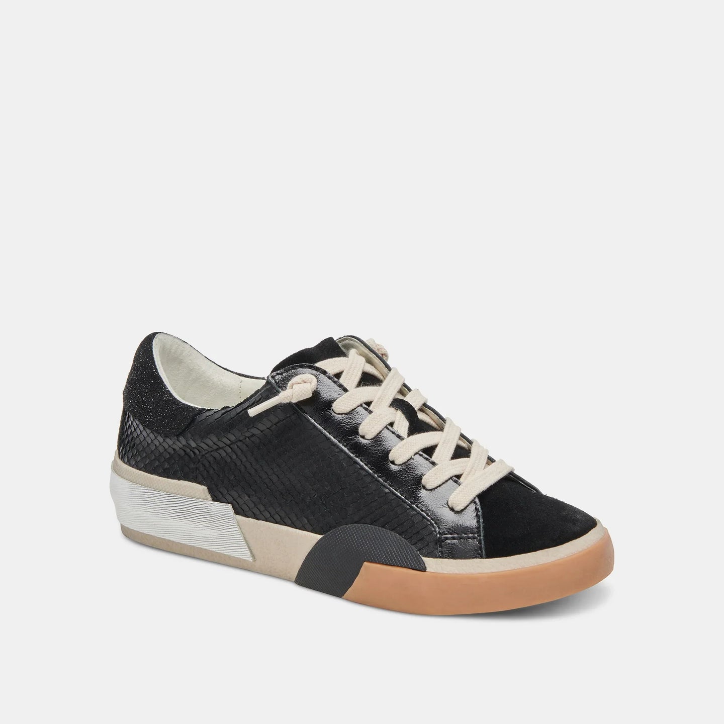 Dolce Vita Zina Sneakers - Onyx Embossed Leather