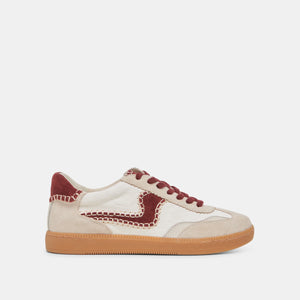 Dolce Vita Notice Stitch Sneakers - White Red Calf Hair