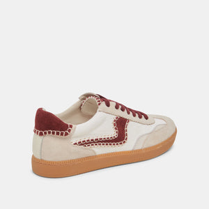 Dolce Vita Notice Stitch Sneakers - White Red Calf Hair