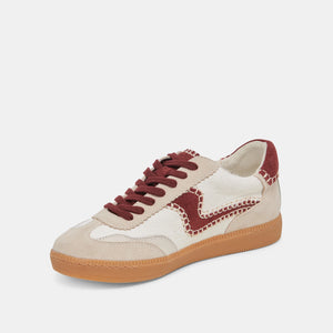 Dolce Vita Notice Stitch Sneakers - White Red Calf Hair