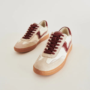 Dolce Vita Notice Stitch Sneakers - White Red Calf Hair