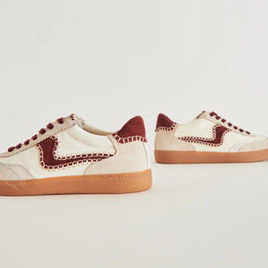 Dolce Vita Notice Stitch Sneakers - White Red Calf Hair